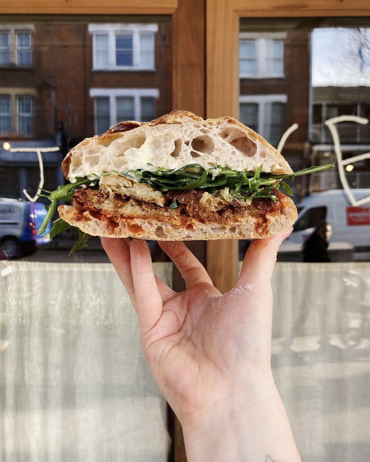 The best places for remote working in London | A sandwich presented at Big Jo