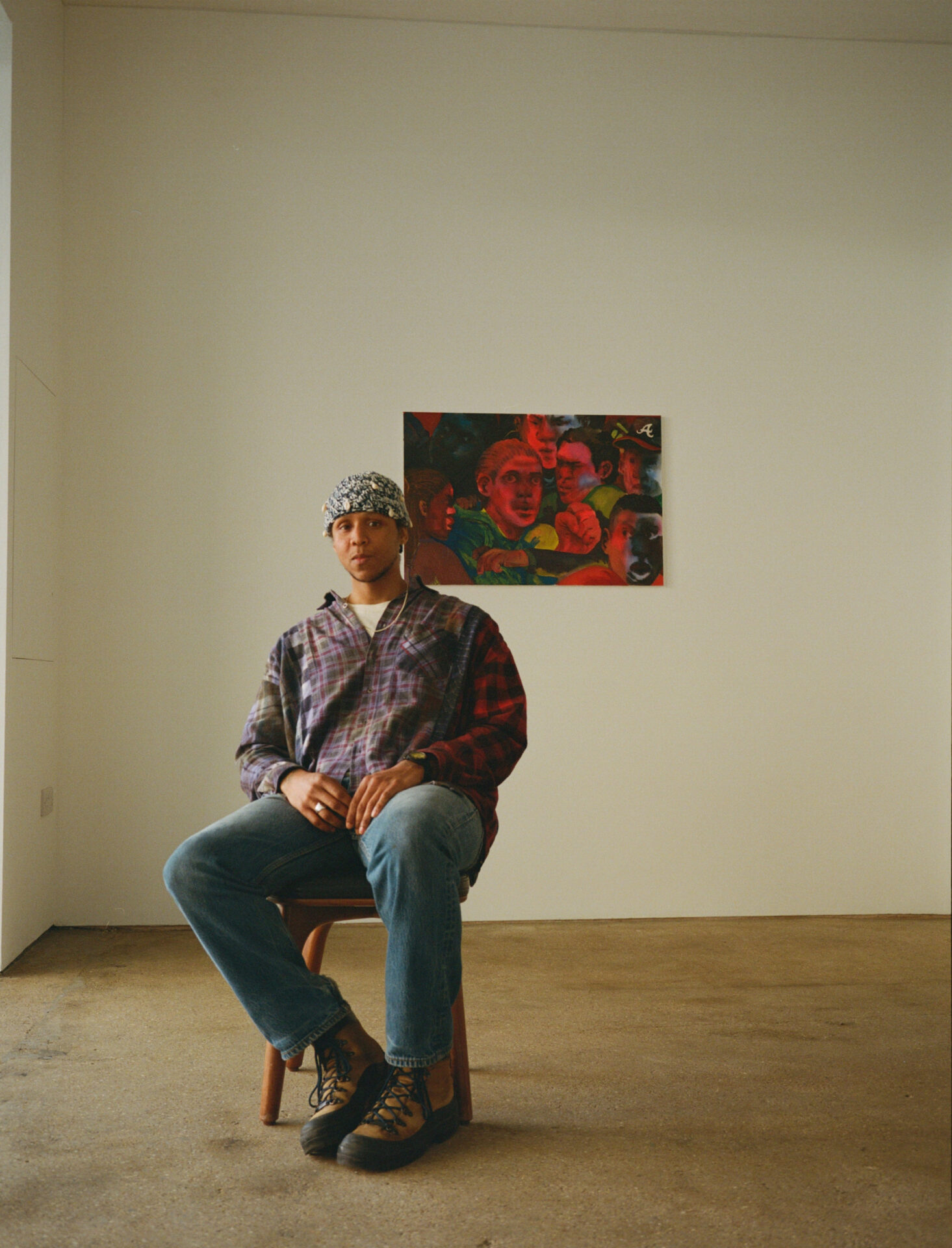 Taylor Simmons | Interview | the artist sat down at in exhibition space in London. Photo by Sophie Davidson
