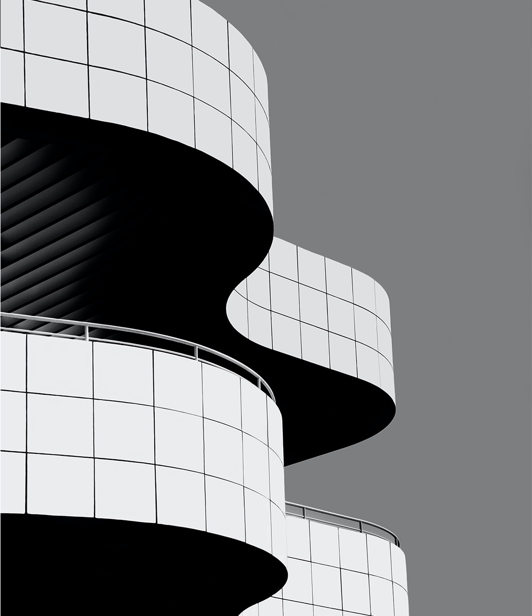 The best museums and galleries in LA | A black and white image of the undulating balconies at The Getty Center