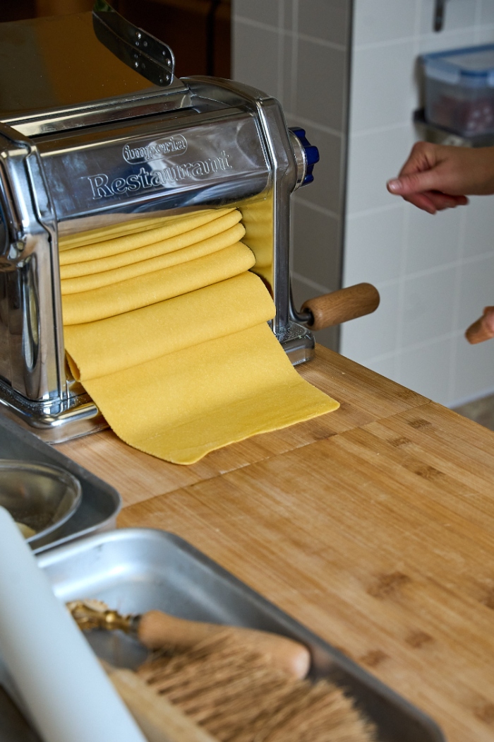 Freshly made pasta sheets at Darling's Hackney Wick