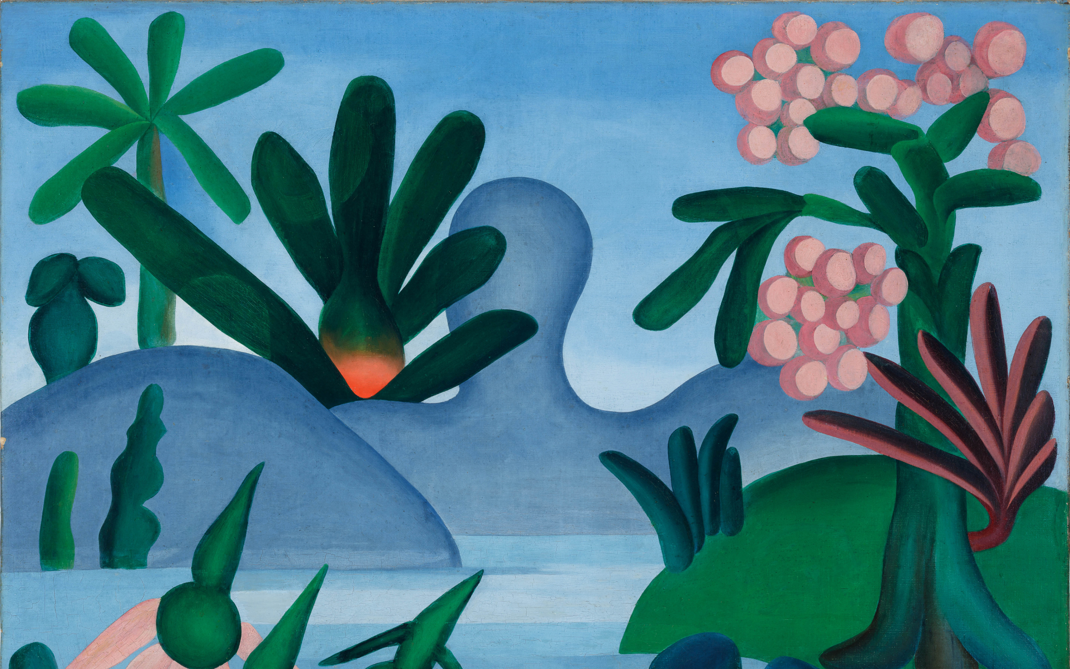 Tarsila do Amaral, Lake, 1928. Oil on canvas, 75.5 x 93 cm. Collection of Hecilda and Sérgio Fadel. Photo: Jaime Acioli. ©️ Tarsila do Amaral S/A