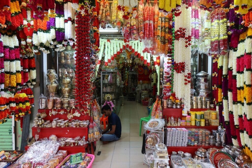 Bagnkok's Thai-Indian community | Pink, red and orange floral garlands at an Indian-run shop in Little India, Bangkok