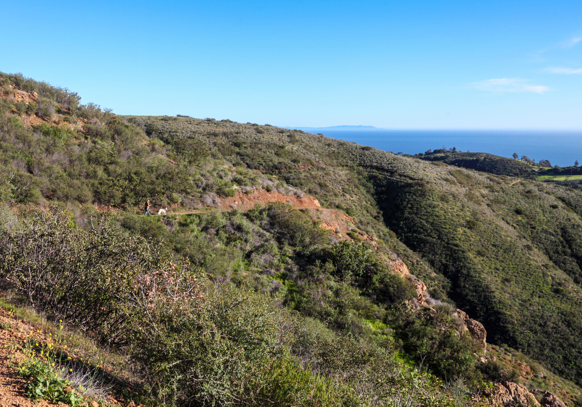 Hiking in LA | A trail winding through the hills of Solstice Canyon Park near Malibu in California.