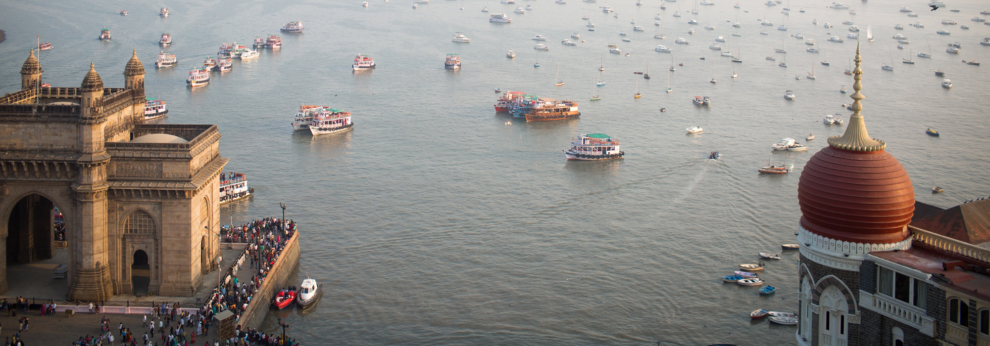 Gateway of India in Mumbai, showcasing its grand archway and intricate details, highlighting the city's historical and cultural significance.