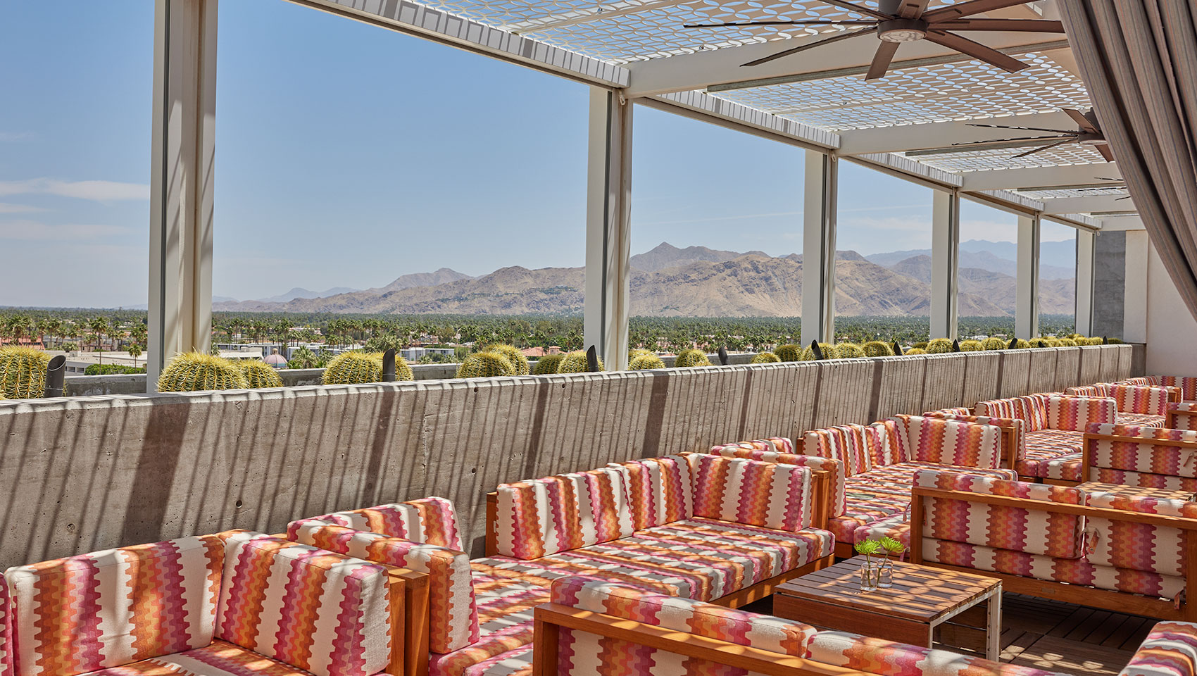 Rooftop cabanas at High Bar, Palm Springs