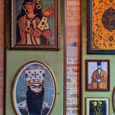 Best restaurants in London Bridge and Borough | Persian artwork hanging on the walls at Berenjak