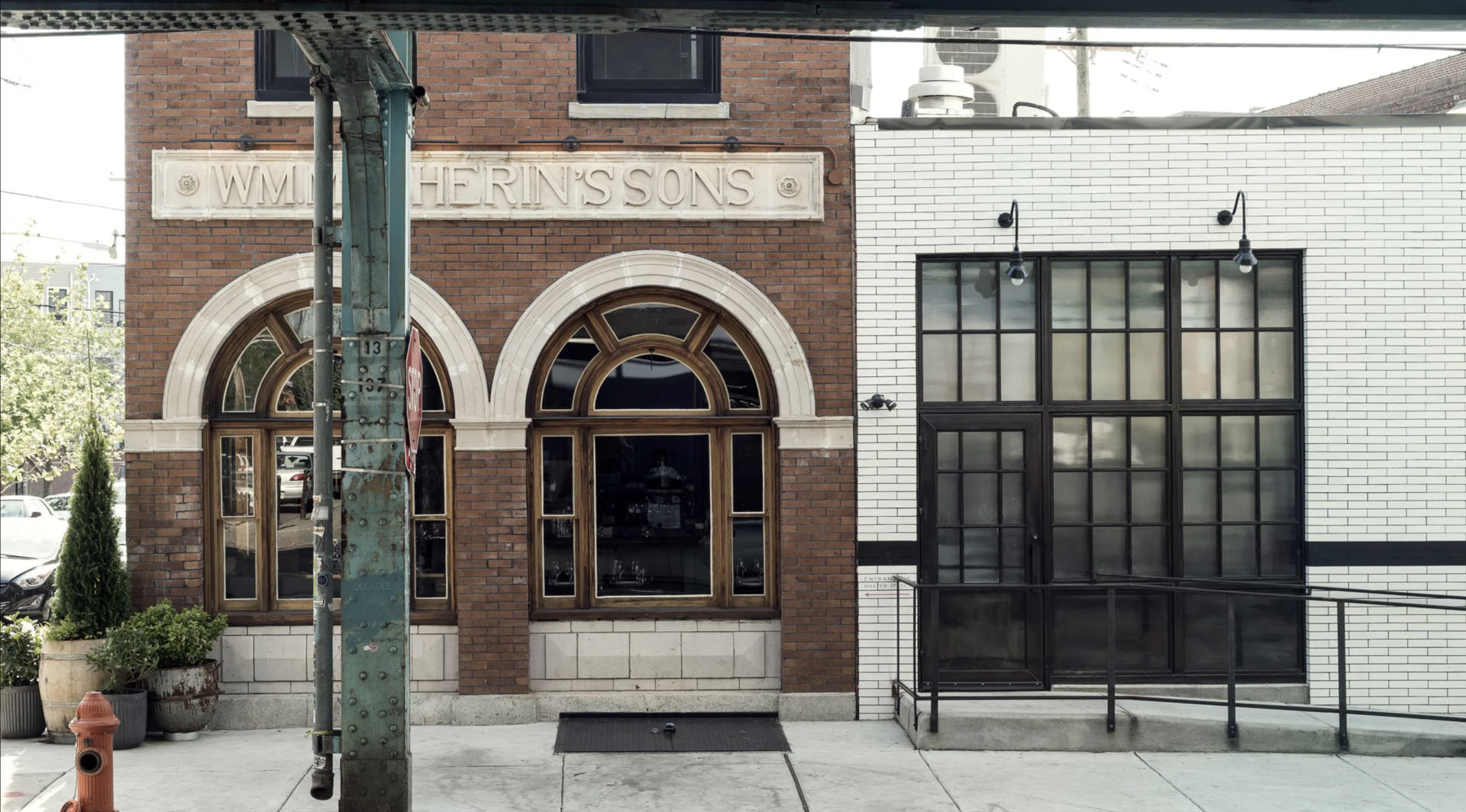 The exterior of Wm. Mulherin's Sons Hotel in Fishtown, Philadelphia