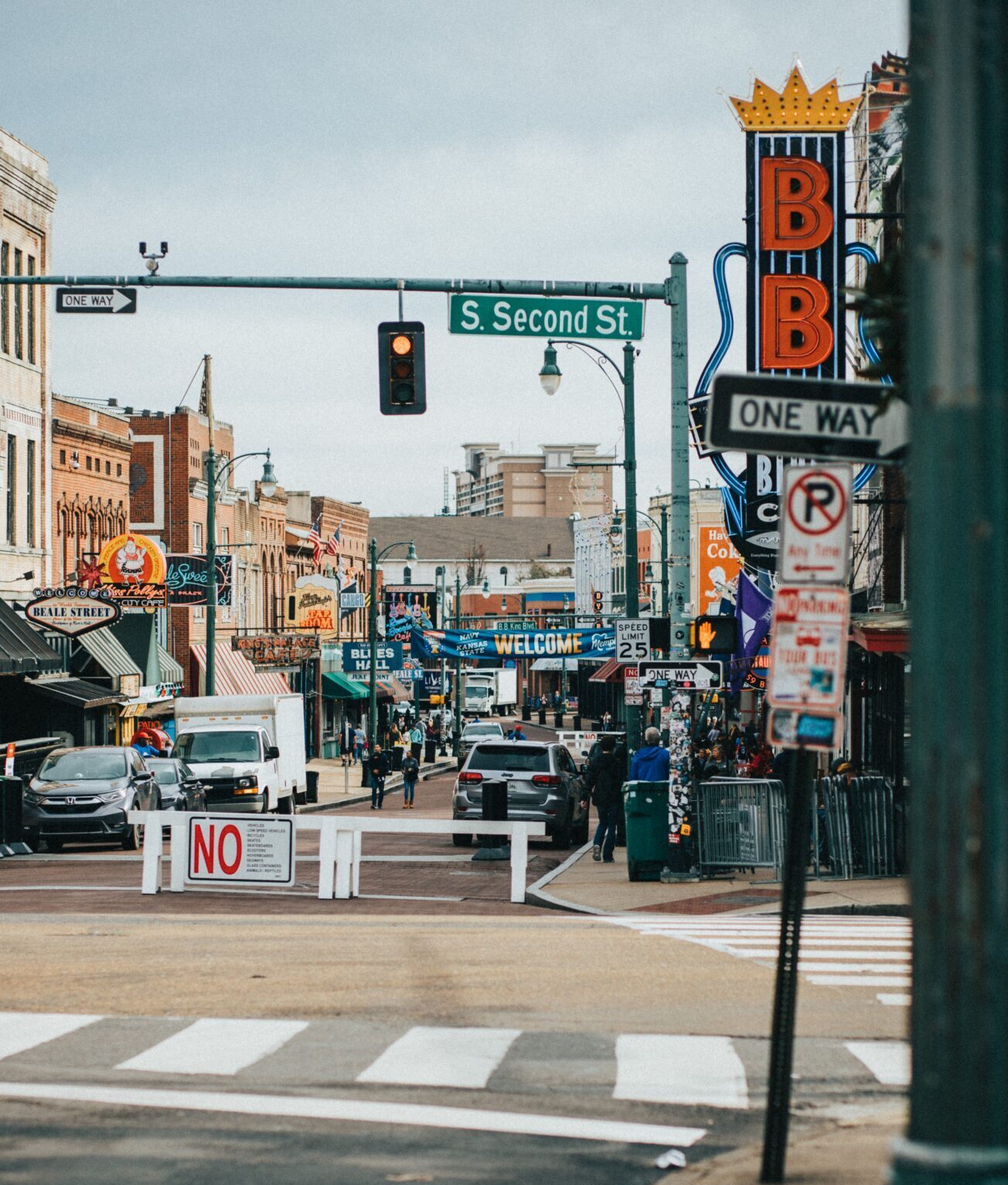 A busy street in South Main Arts District, Memphis, Tennessee