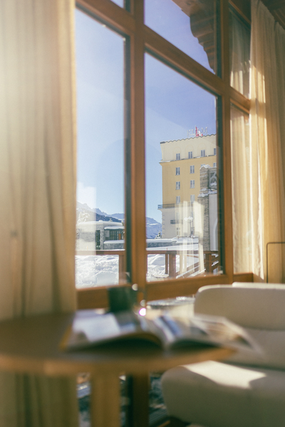 The best hotels in St Moritz | a view from a window at Kulm Hotel St. Moritz