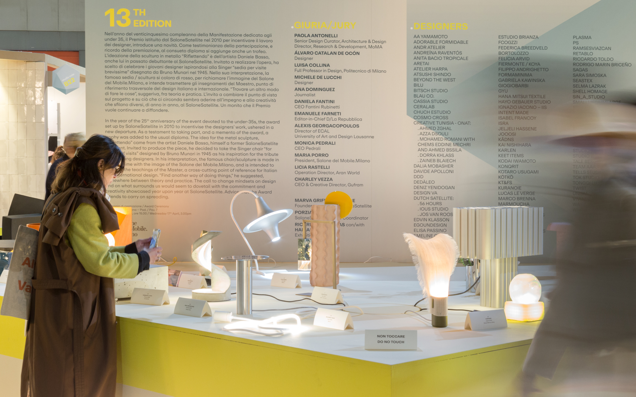 A Salone Satellite Award display at Salone del Mobile 2024 in Milan.