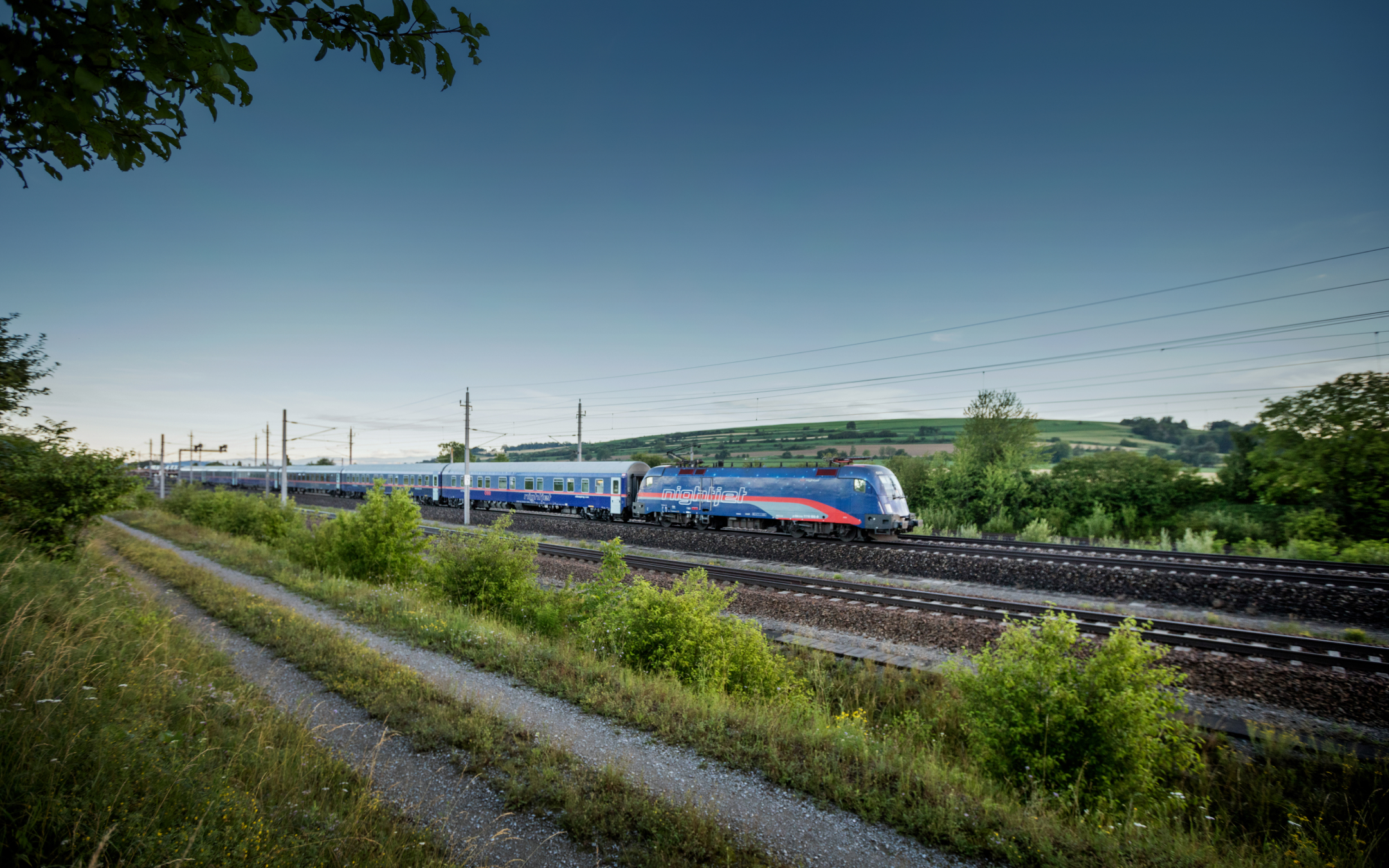 The best European train journeys | a blue Nightjet train