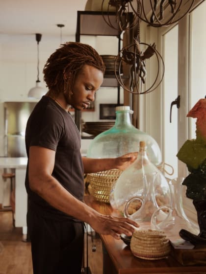 Chef Michael Adé Elégbèdé at his restaurant Ìtàn Test Kitchen, shot for ROADBOOK by Adedamola Odetara