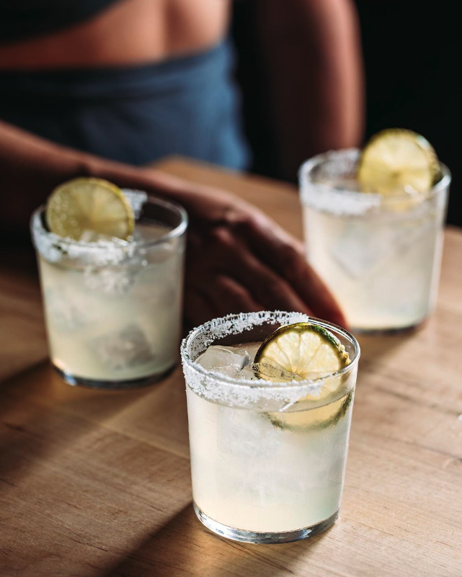 The best cocktail bars in New York | Three margaritas at Leyenda garnished with lime and a salt rim