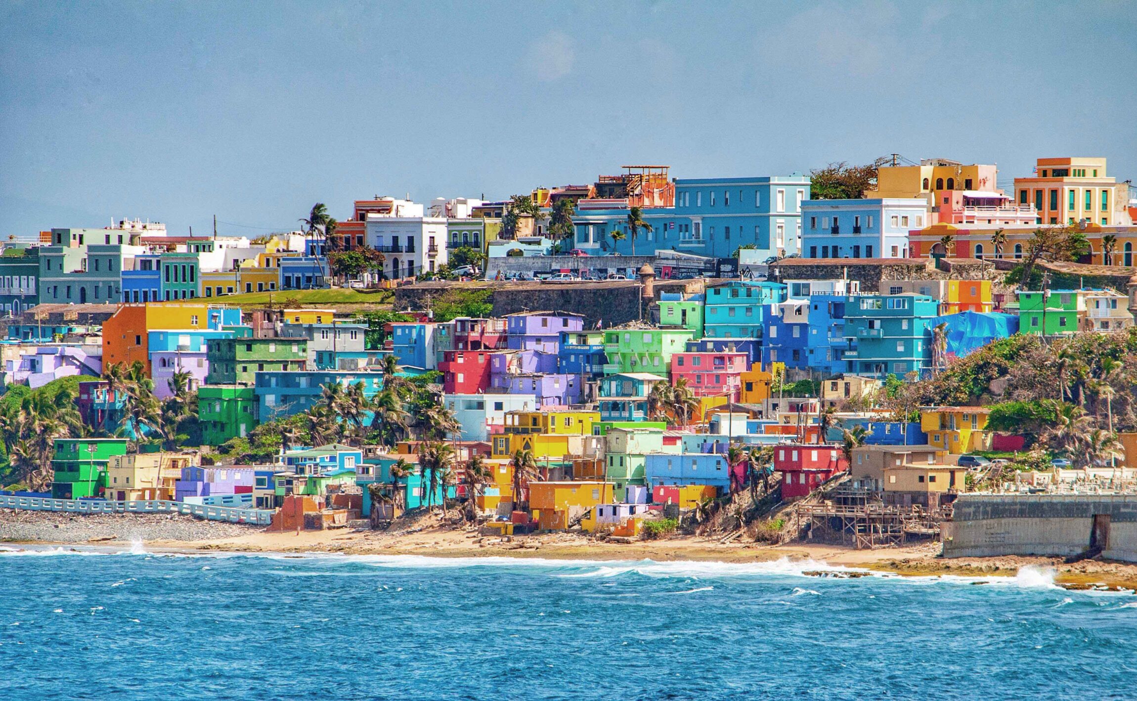 Brightly coloured buildings in San Juan, Puerto Rico