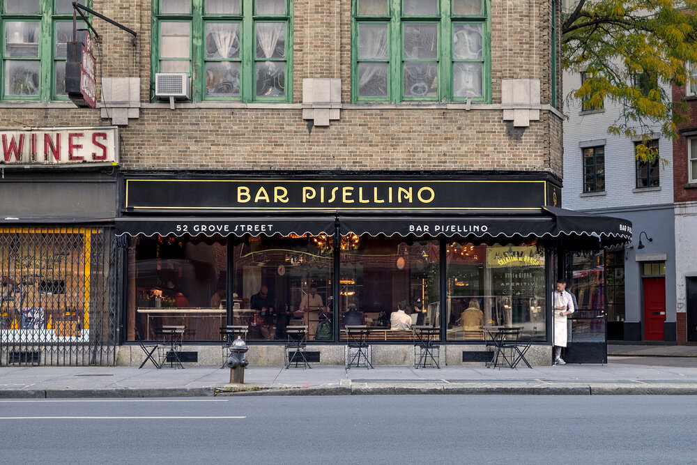 outdoor bars and restaurants | The exterior of Bar Pisellino on Grove Street in NYC