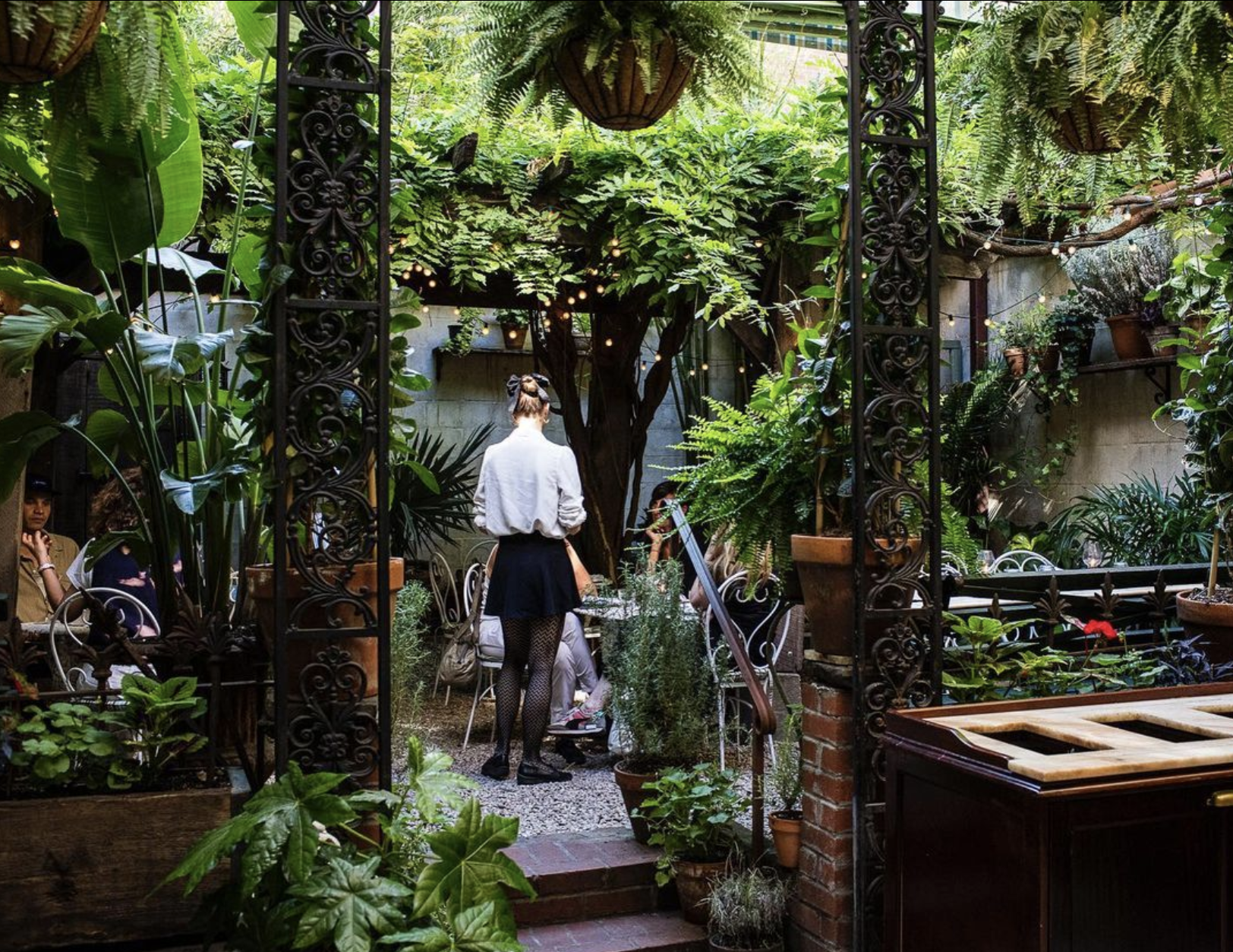 The lush garden at Maison Premiere in Brooklyn