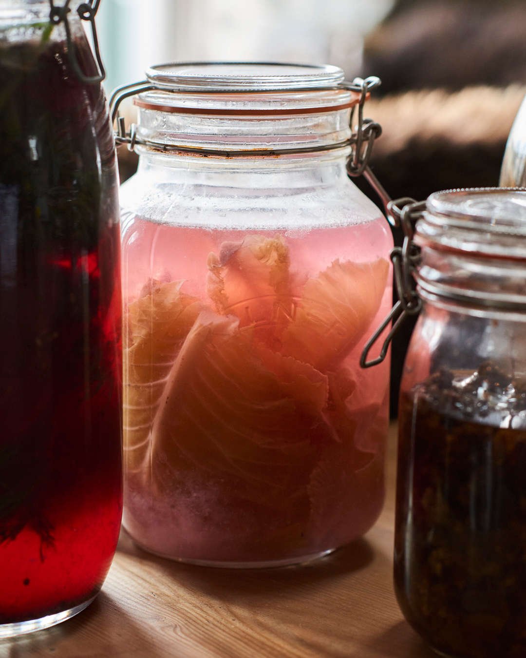 A jar of pickles at Coombeshead Farm in Cornwall