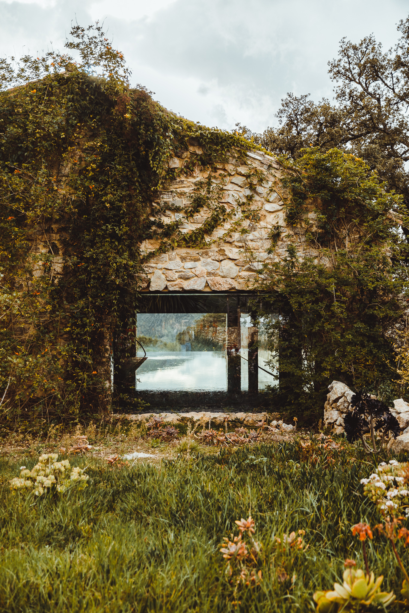 the glass-fronted spa at Finca La Donaira, Andalucía, Spain