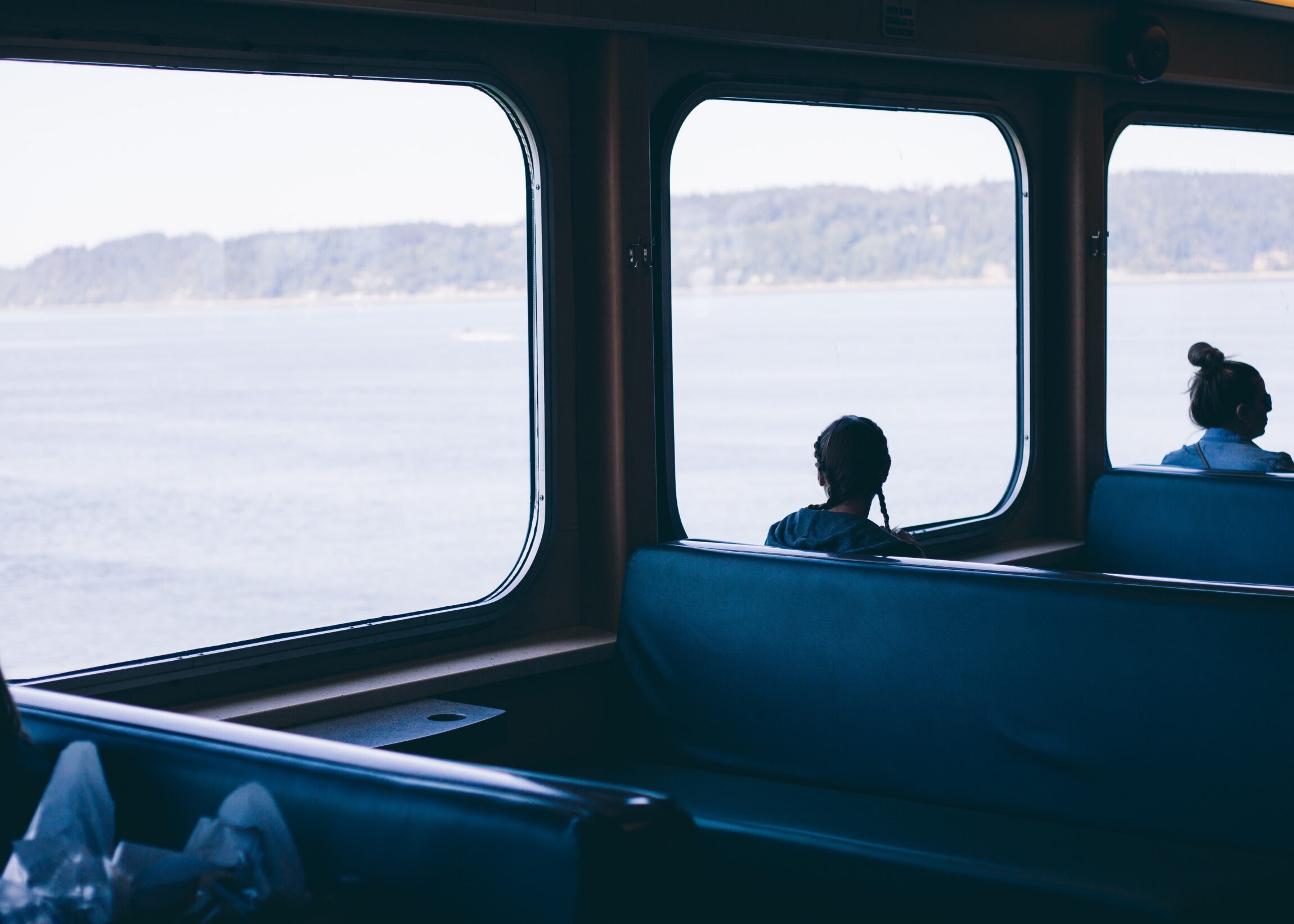 Ferry boat sustainability | passengers look out across the sea