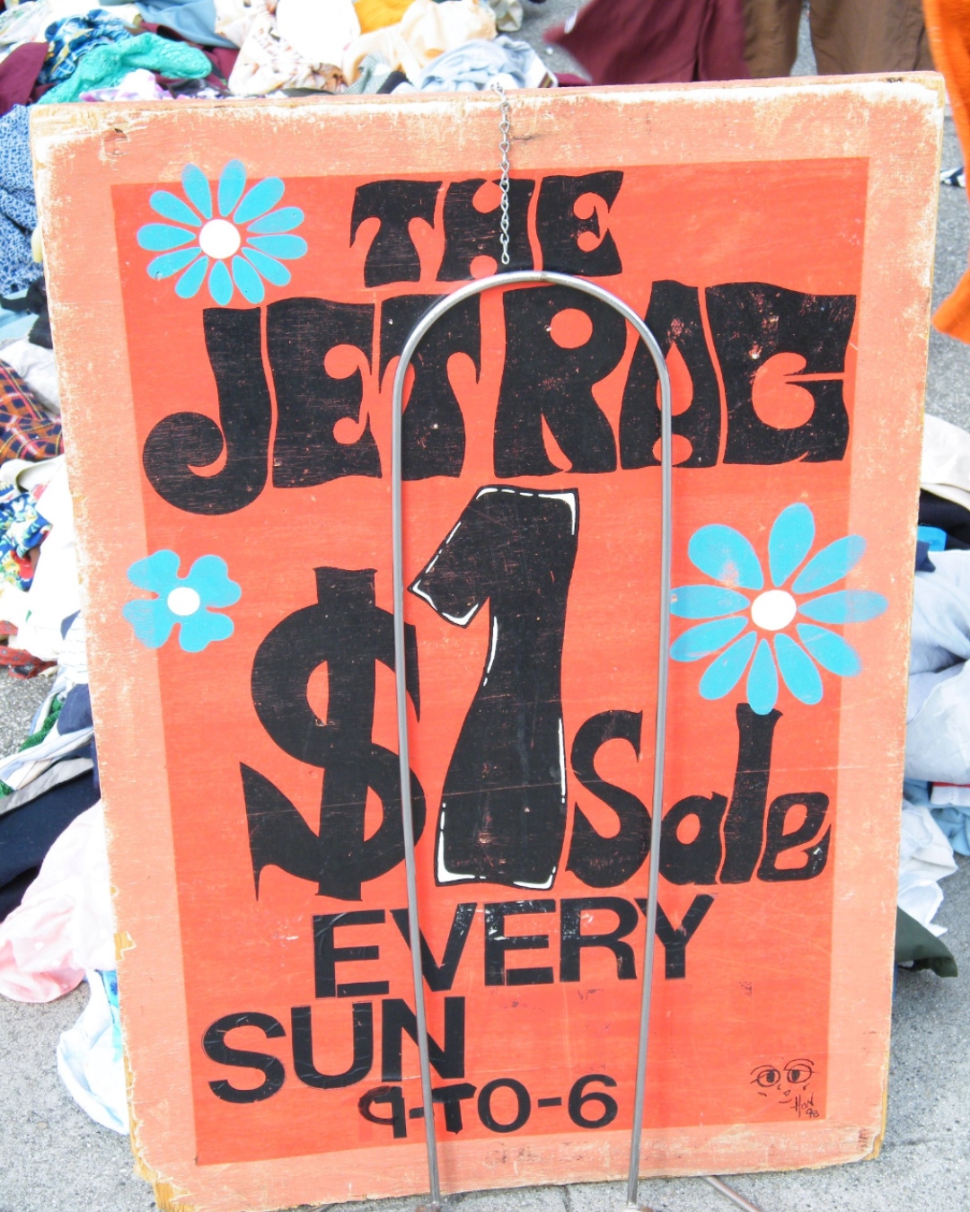 A sign for the Jetrag $1 sale