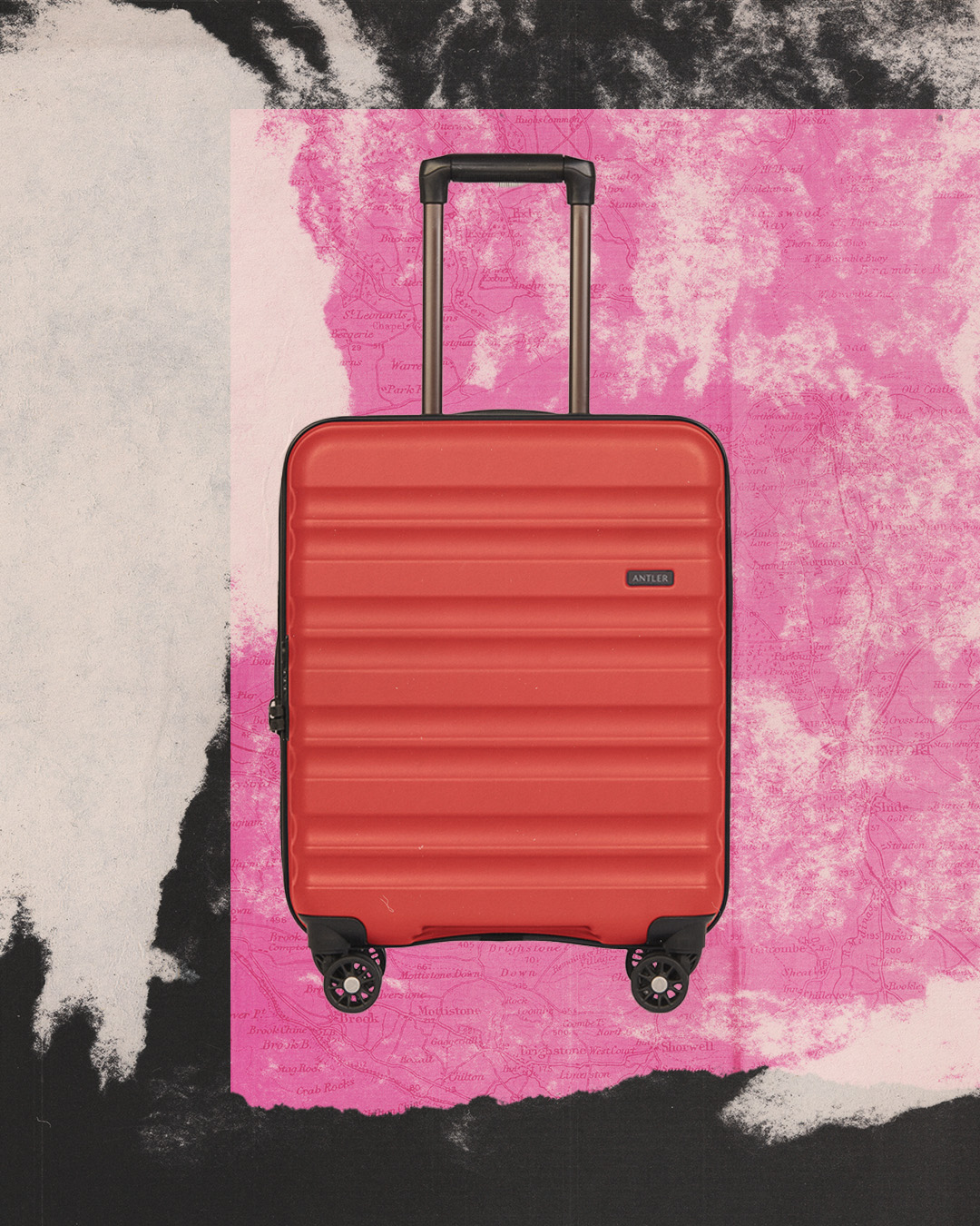 The Clifton cabin bag suitcase in coral by Antler