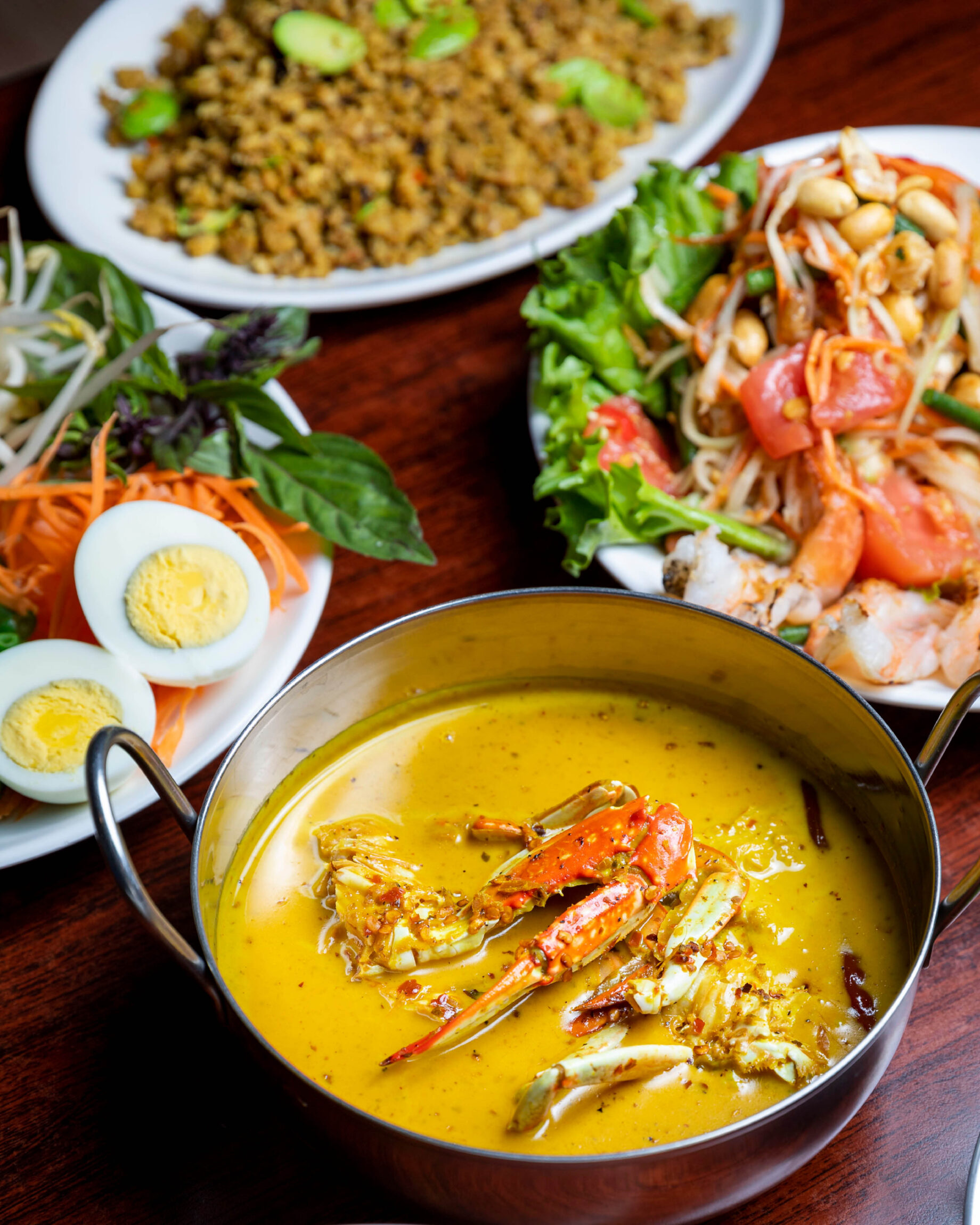 A creamy prawn Thai curry dish at Noree Thai