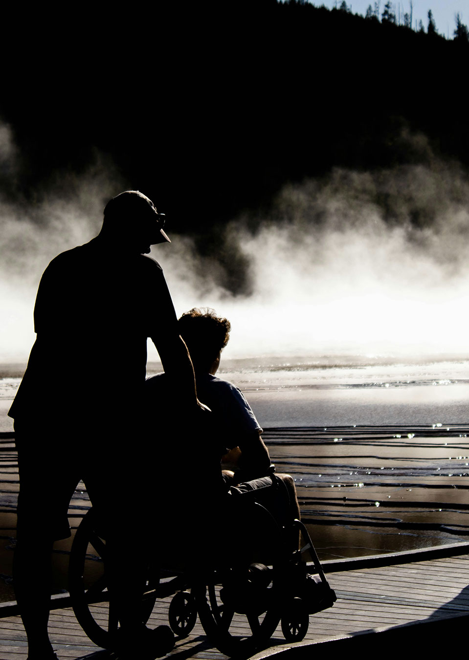 Visitors to Yellowstone National Park, US