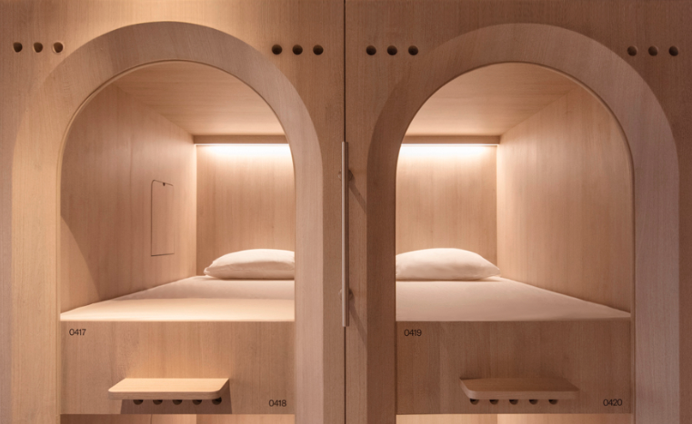 Beds at Kinn Capsule Singapore.