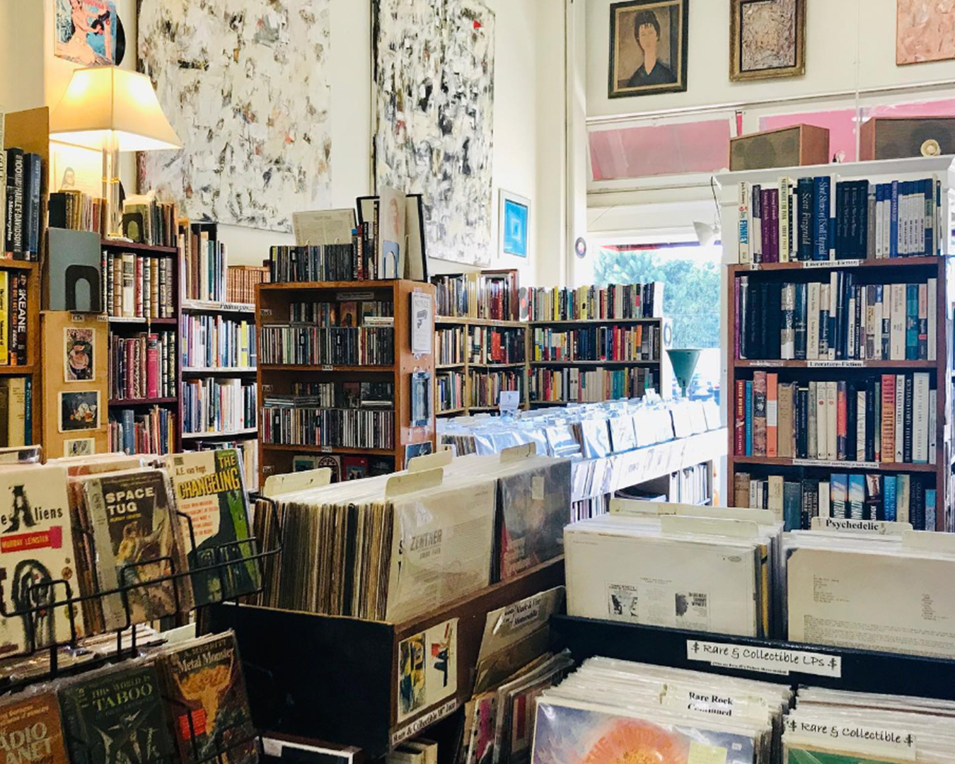 Book displays at Angel City Books & Records