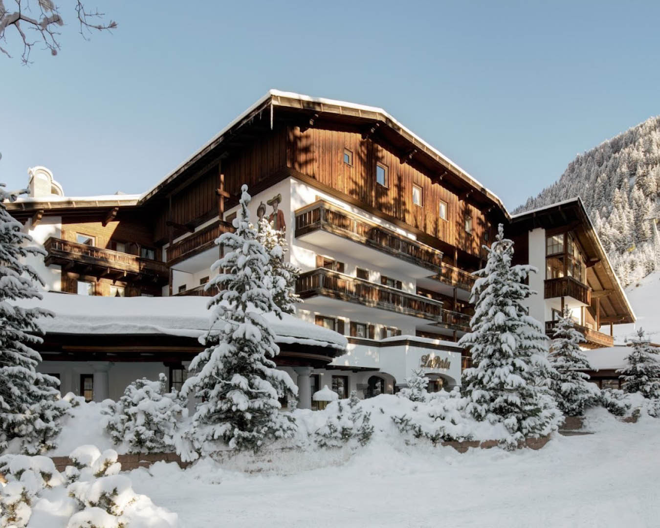 Exterior of the La Perla hotel, Alta Badia