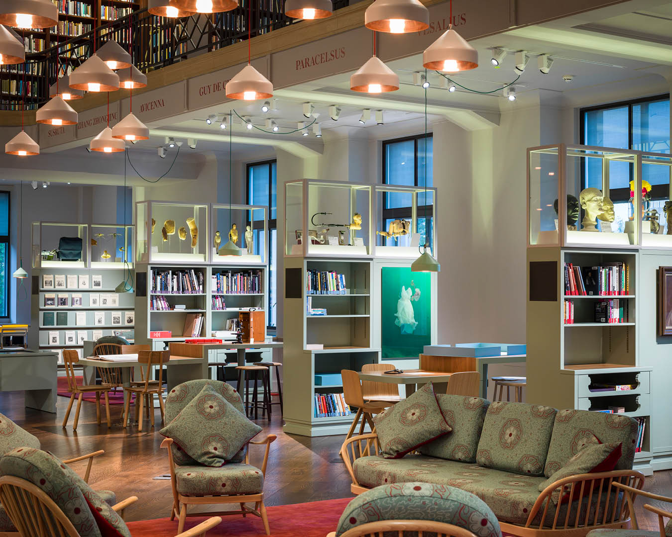 Study areas at the Wellcome Collection in London.