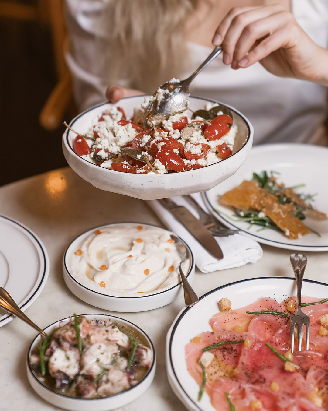 Dishes at Taverna Greek Kitchen in Souk Madinat Jumeirah