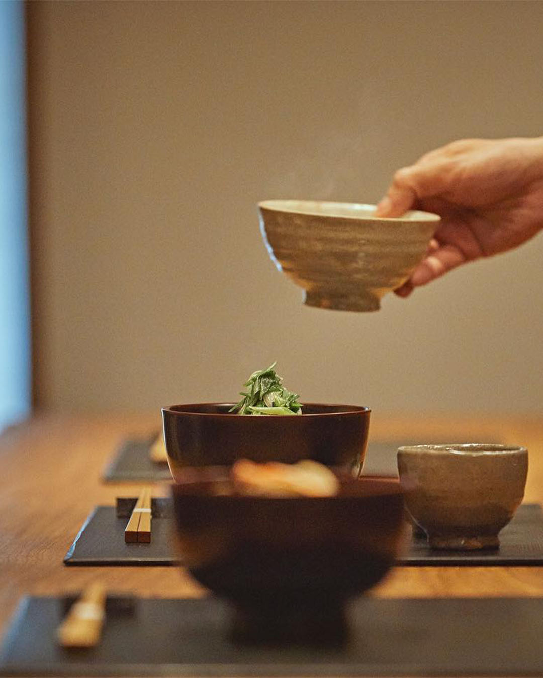 Breakfast tasting courses served at Choshoku Kishin in Kyoto.