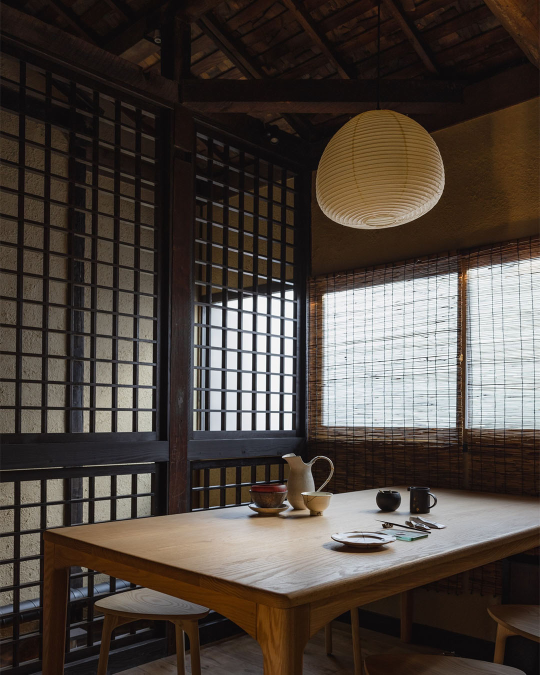 Traditional interiors at POJ Studio, housed in the Maana complex in Kyoto.