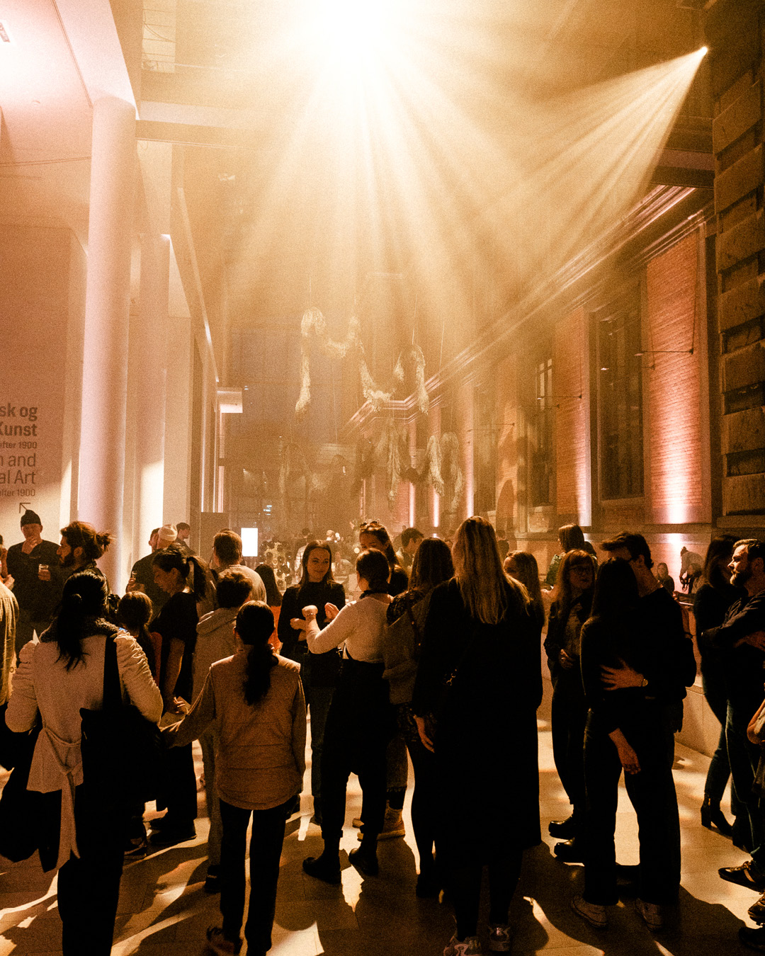 Visitors gather in SMK - Statens Museum for Kunst - Copenhagen.