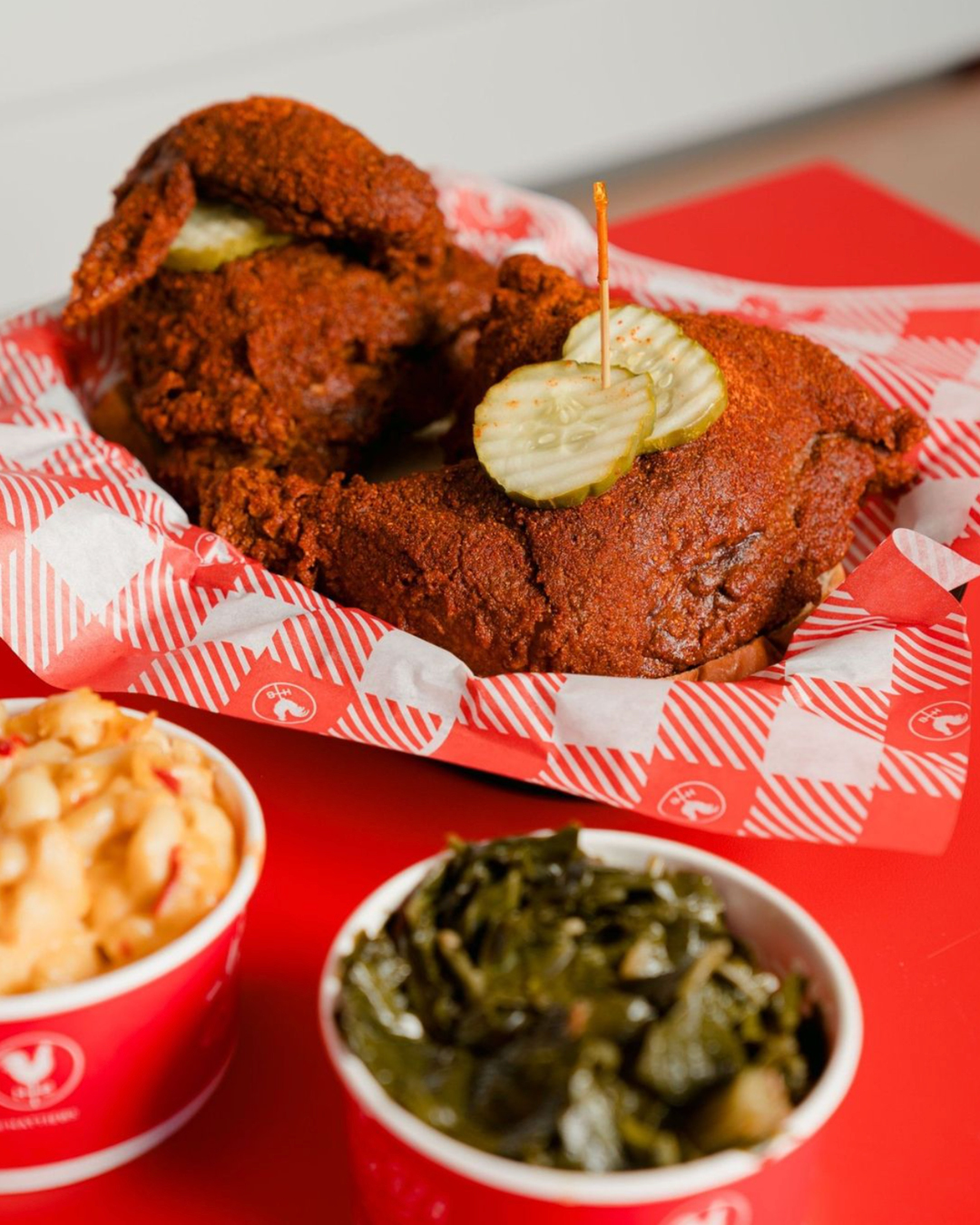 Fried chicken at Hattie B's, Nashville