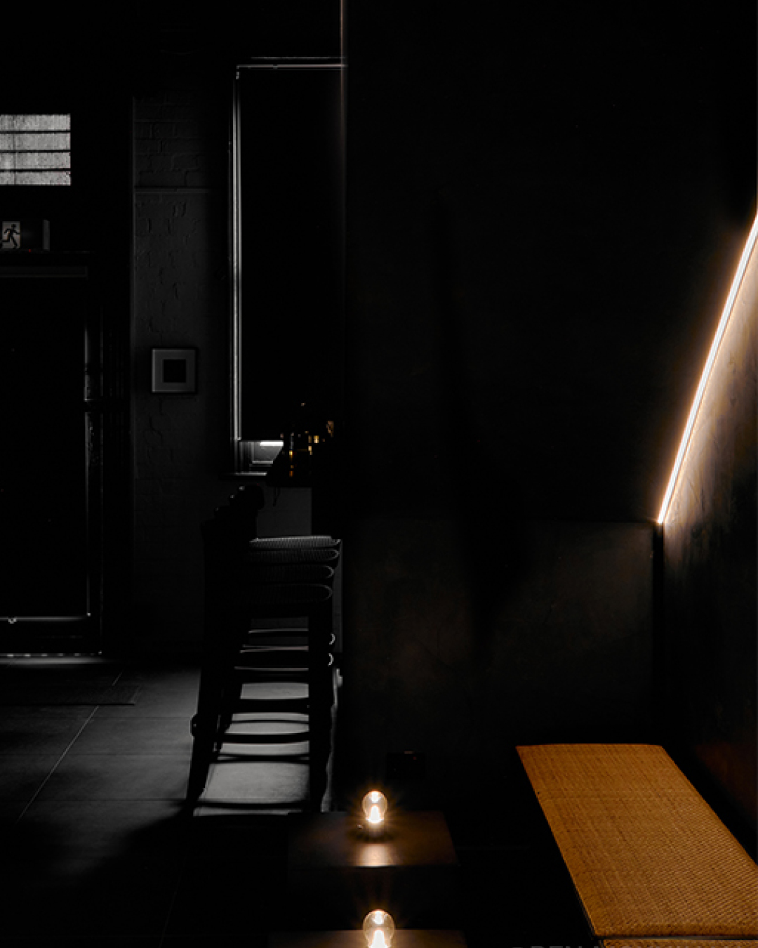 Dark and dramatic interiors at One or Two in CBD