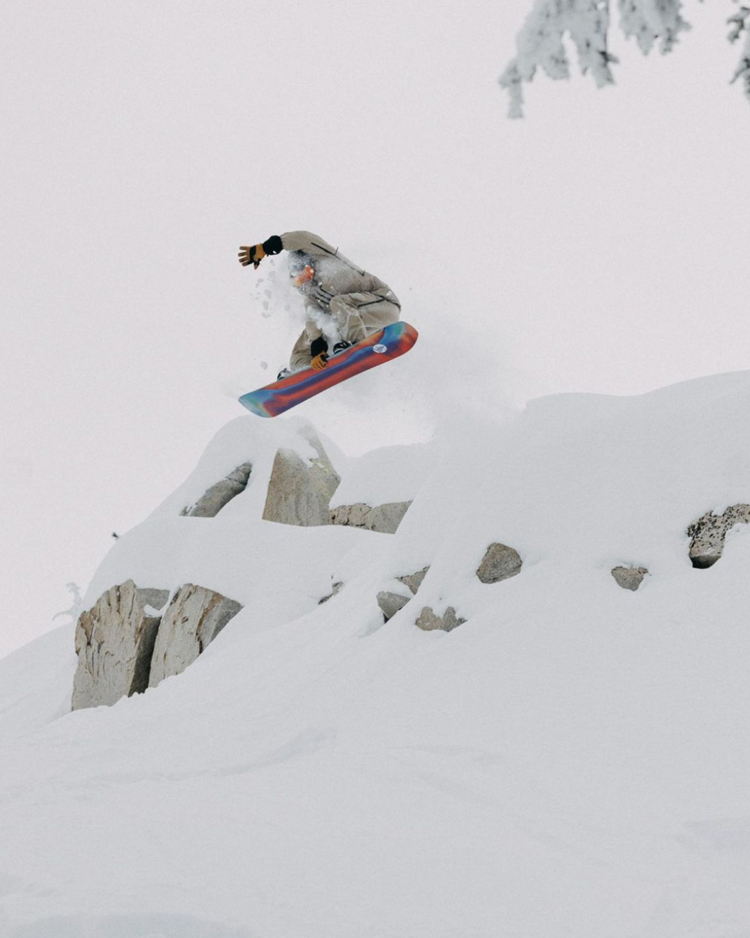 Snowboarder on Mammoth Mountain, California