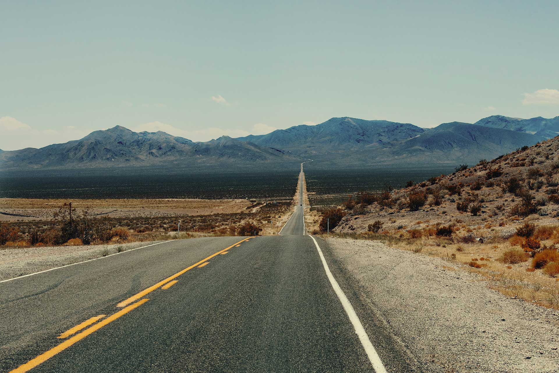 Road running through Death Valley