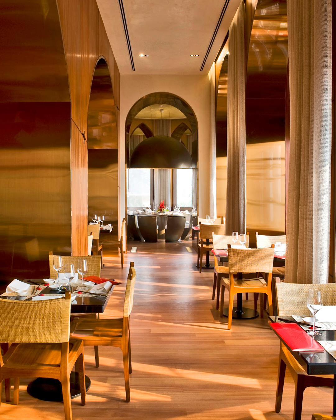 Inside Wasabi by Morimoto restaurant in The Taj Mahal Palace Hotel.