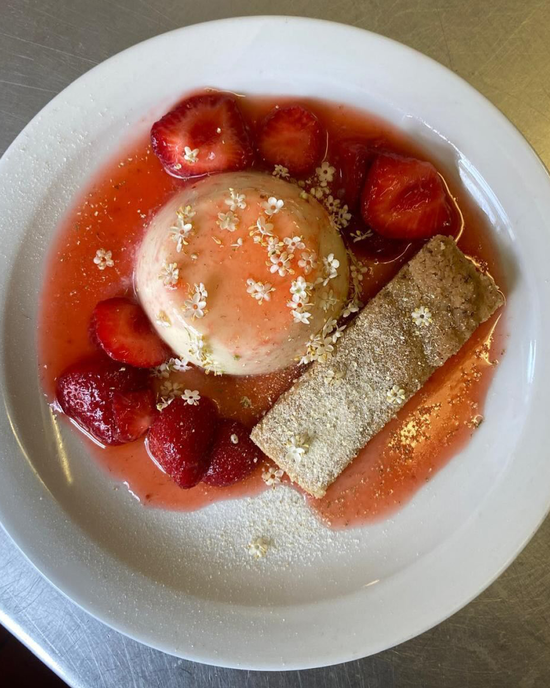 Strawberry dessert at The French House, Soho