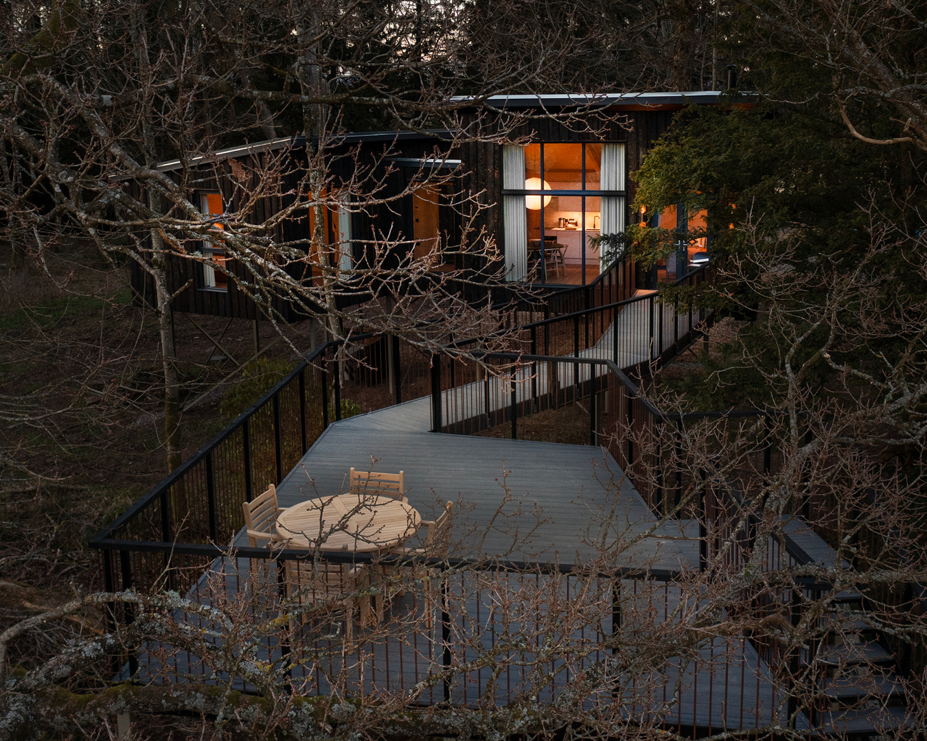 The Treehouses at Leckie in Scotland.