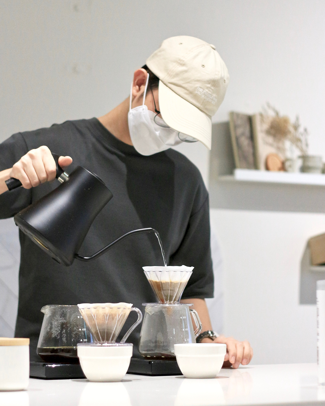 Pour over at Zerah Coffee Roasters in Singapore.