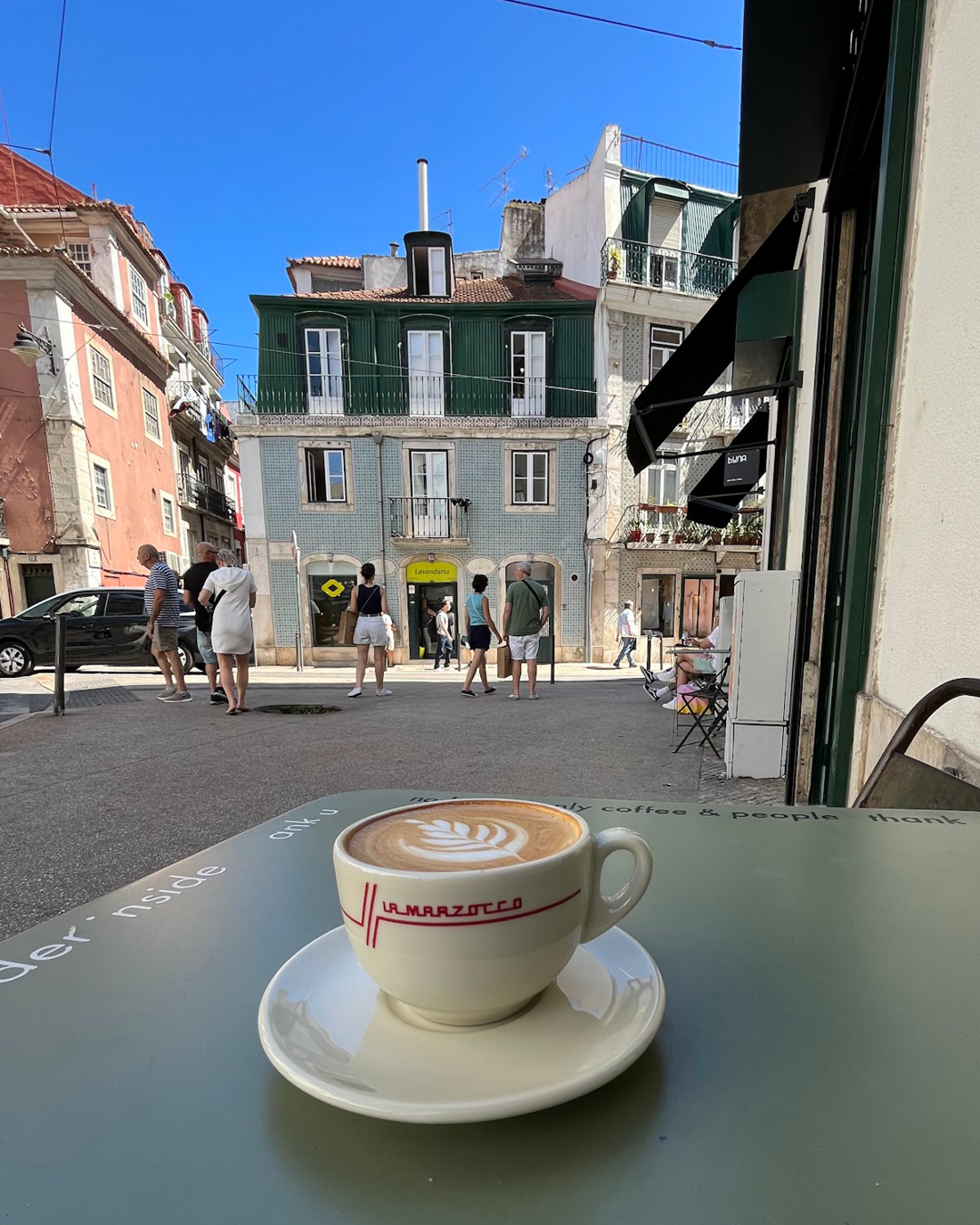 Coffee with a view of the city at Buna, Lisbon