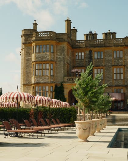 Sunbeds flank the outdoor pool at Estelle Manor