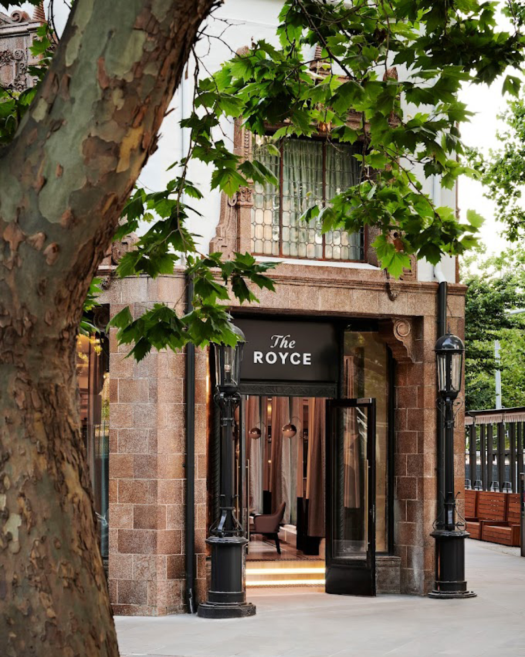 The leafy Showroom Bar entrance at The Royce Hotel in Melbourne