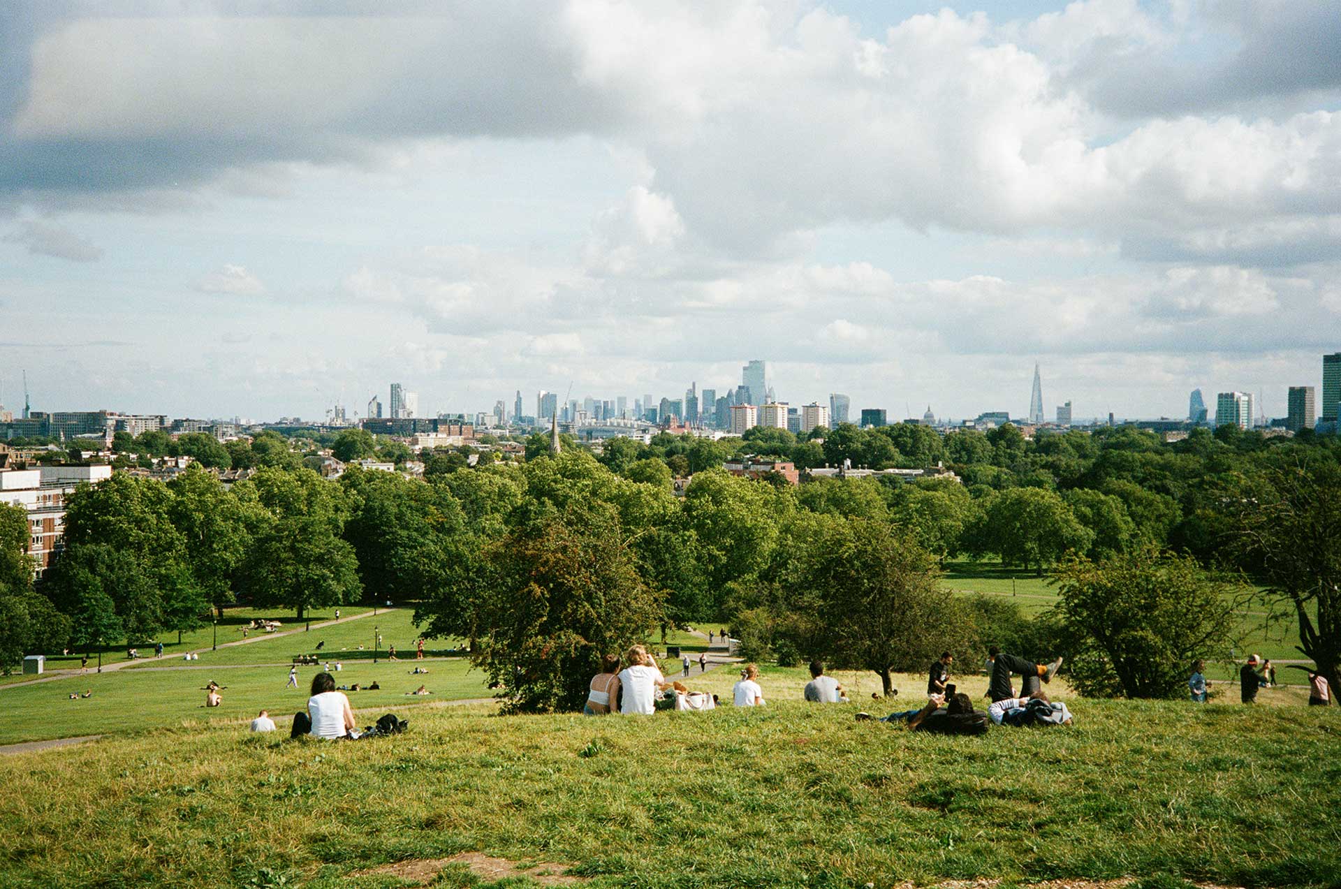 View of the London skyline from Primrose Hill.