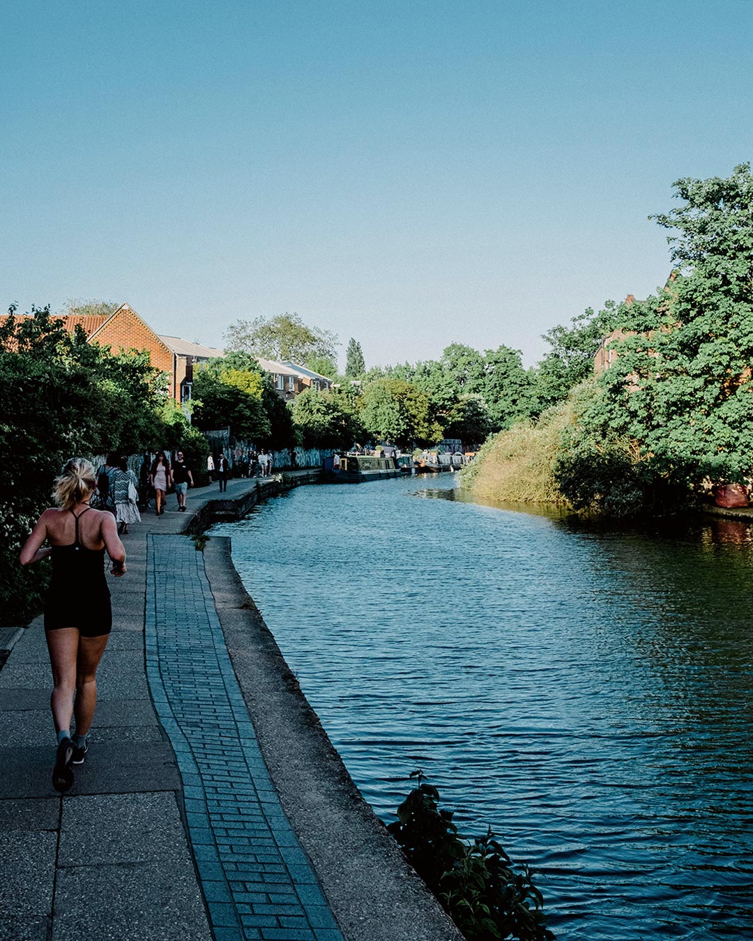 Running along Regent's Canal in East London.