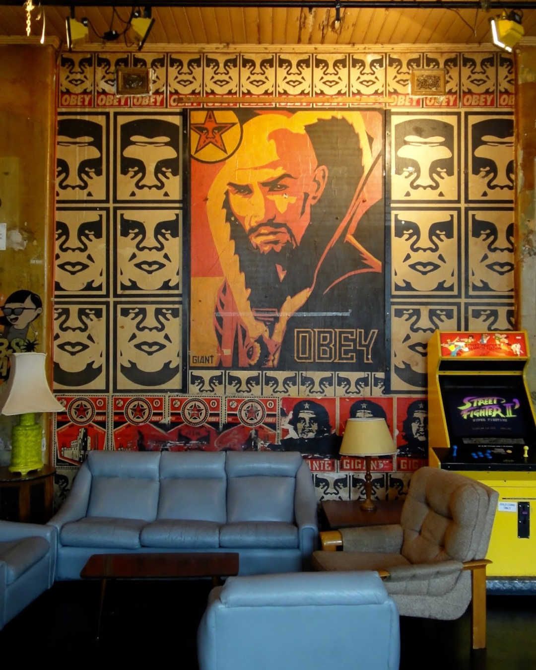 A lounge area at Revolver club in Melbourne.