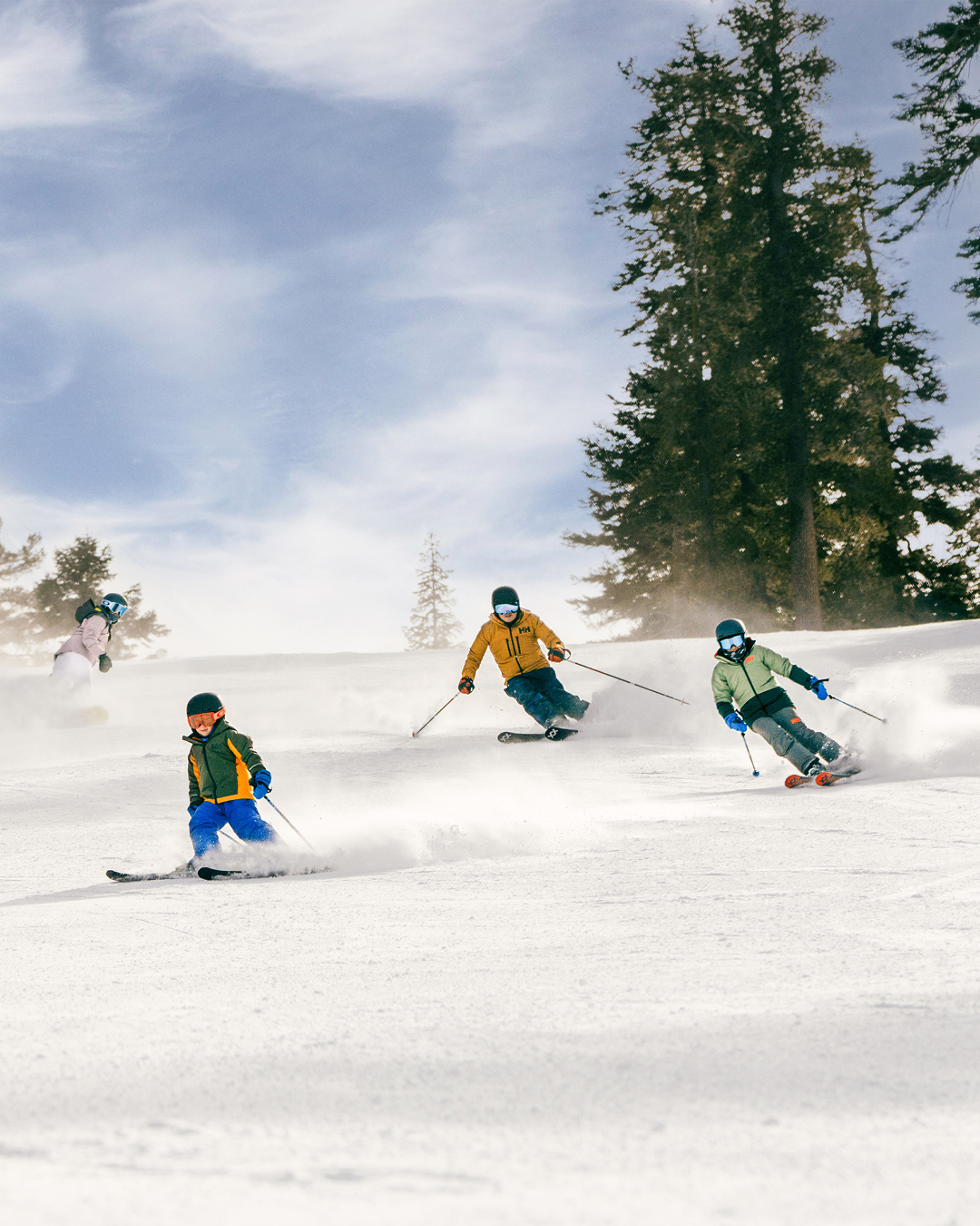 Family skiing at Northstar California Resort